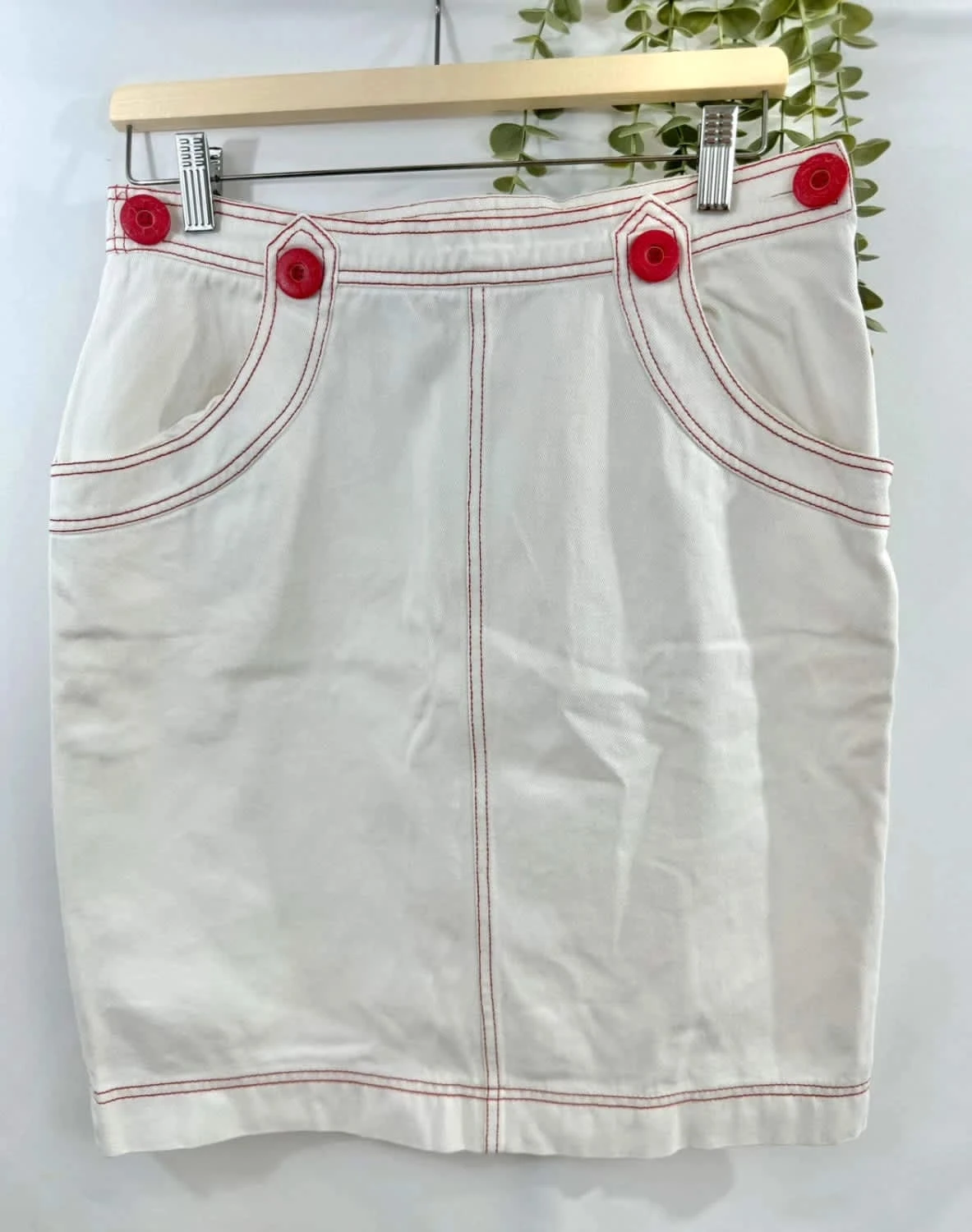 Jupe vintage Yves Saint Laurent blanche taille L - Photo 2/7