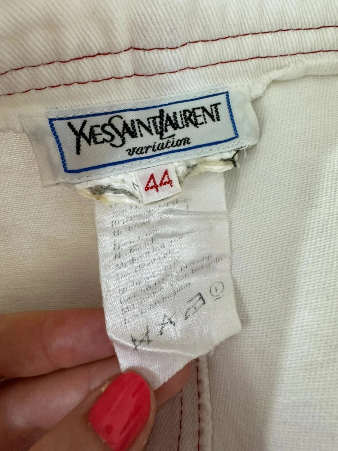 Jupe vintage Yves Saint Laurent blanche taille L - Photo 5/7