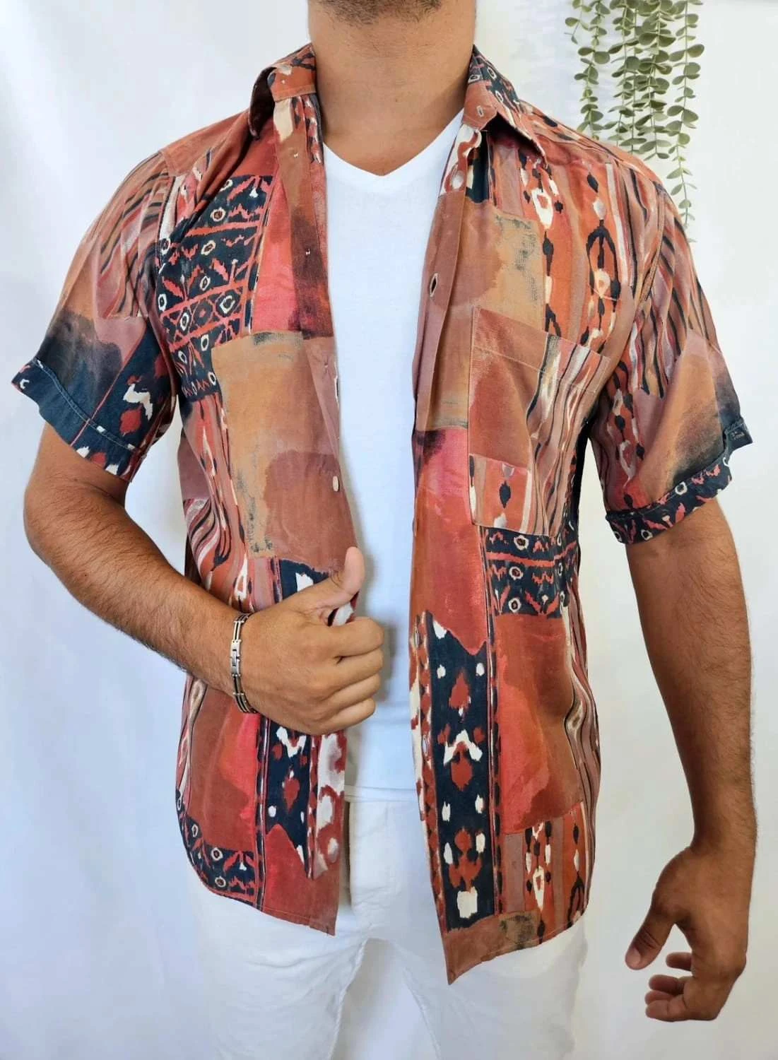 Chemise manches courtes Pierre Cardin vintage brodé taille M