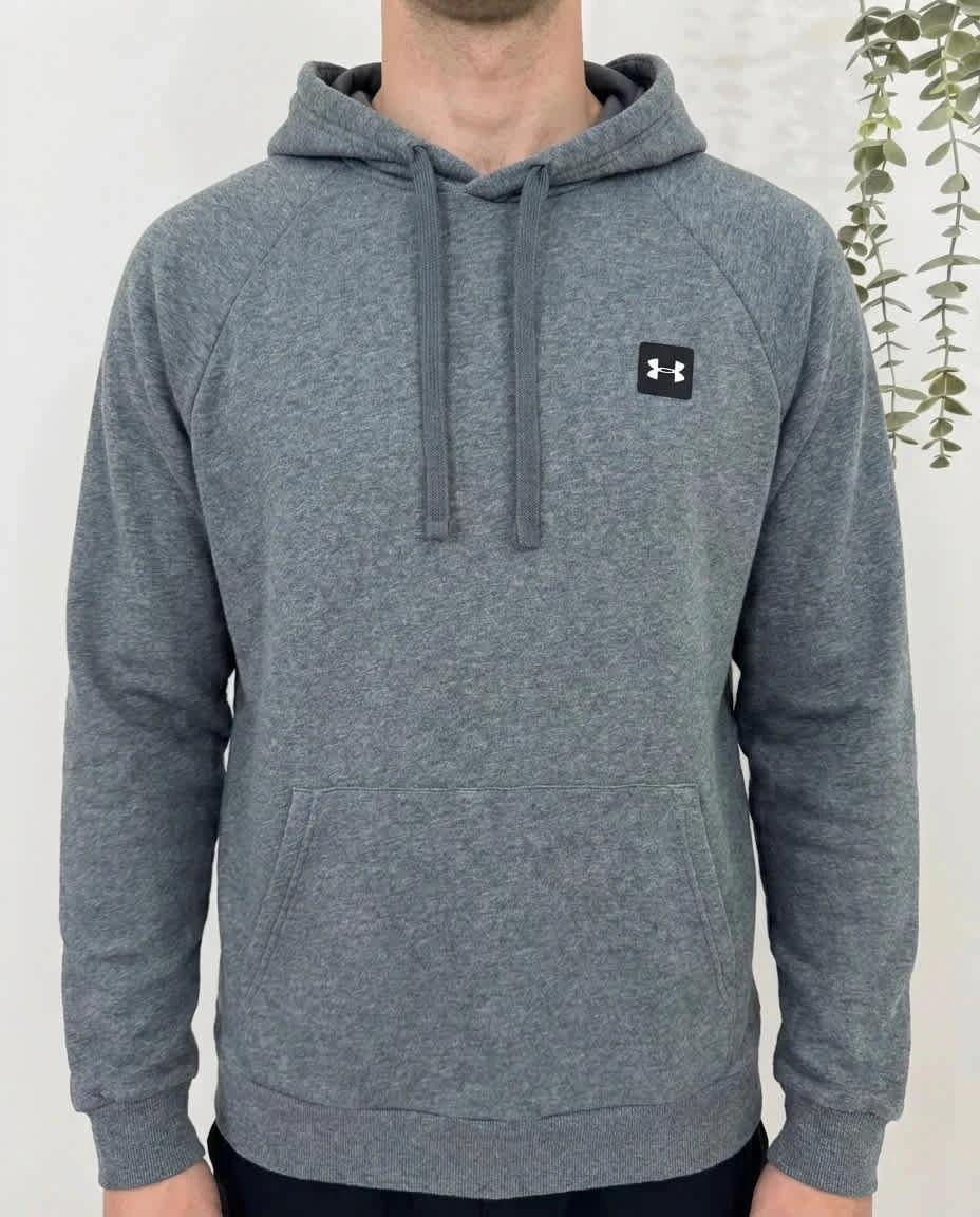 Sweat à capuche hoodie molleton Under Armour gris chiné coupe loose taille L - DN260110