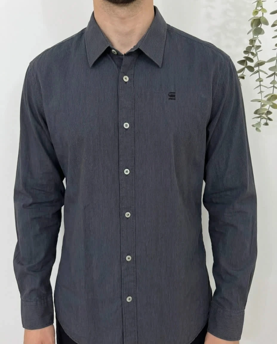 Chemise coton rayée G-Star Raw gris foncé taille XL GS 3301 - SC26011