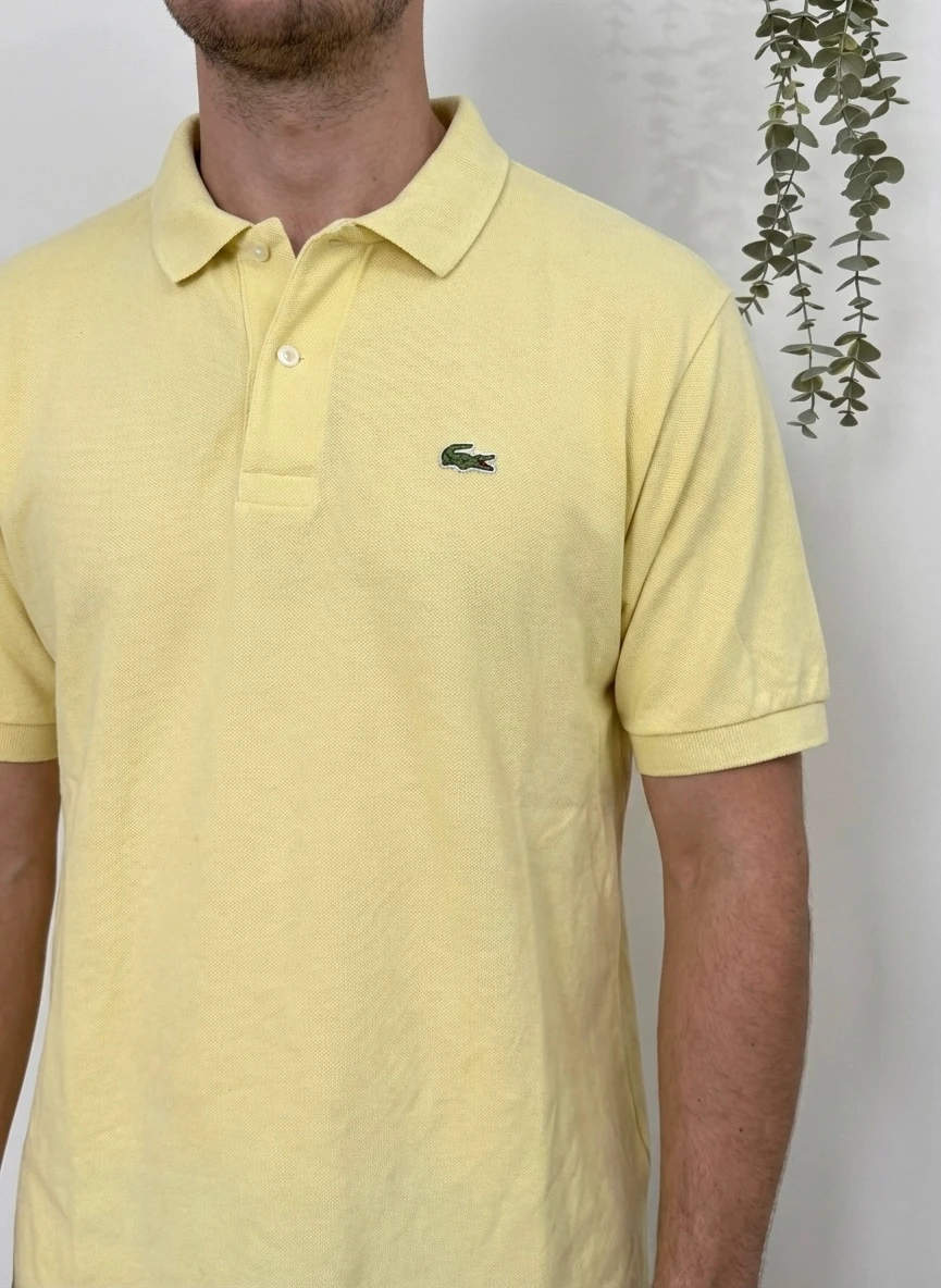 Polo piqué vintage Chemise Lacoste jaune taille 7/XL - FP260233