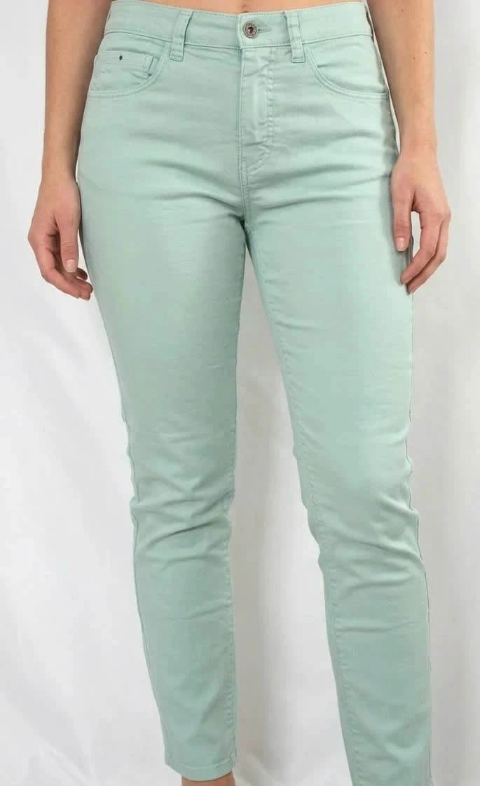 Pantalon stretch vert menthe femme Bruno Saint Hilaire taille 40