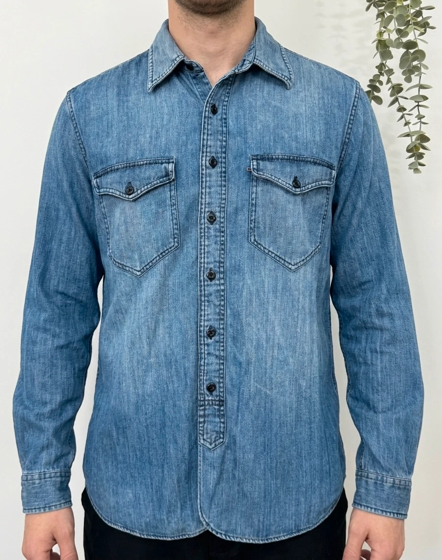 Chemise denim western Polo Jeans Company Ralph Lauren bleu Slim Fit taille L - FP260166