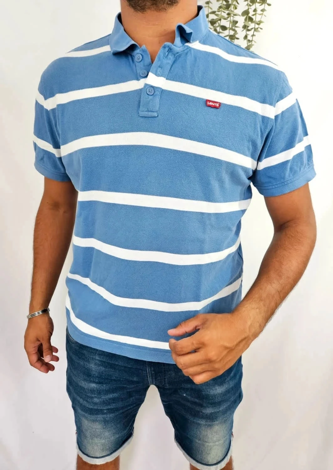 Polo Levi’s bleu à rayures taille XL