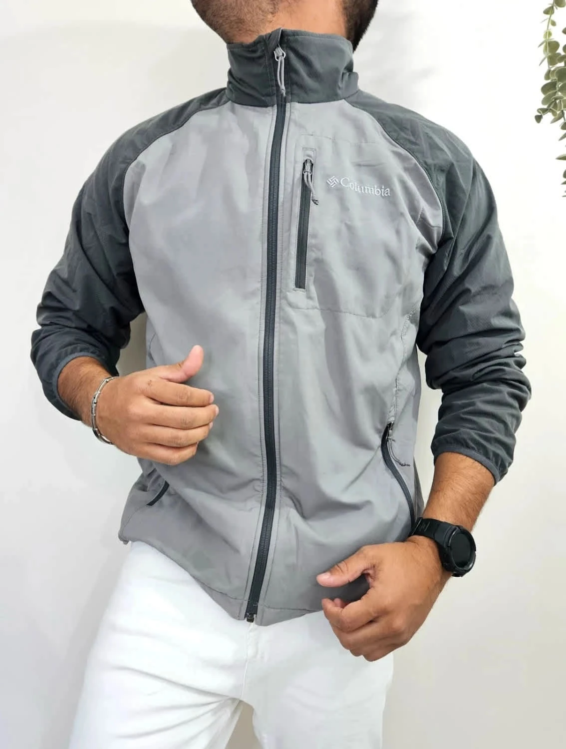 Veste Columbia Softshell coupe-vent outdoor gris taille L