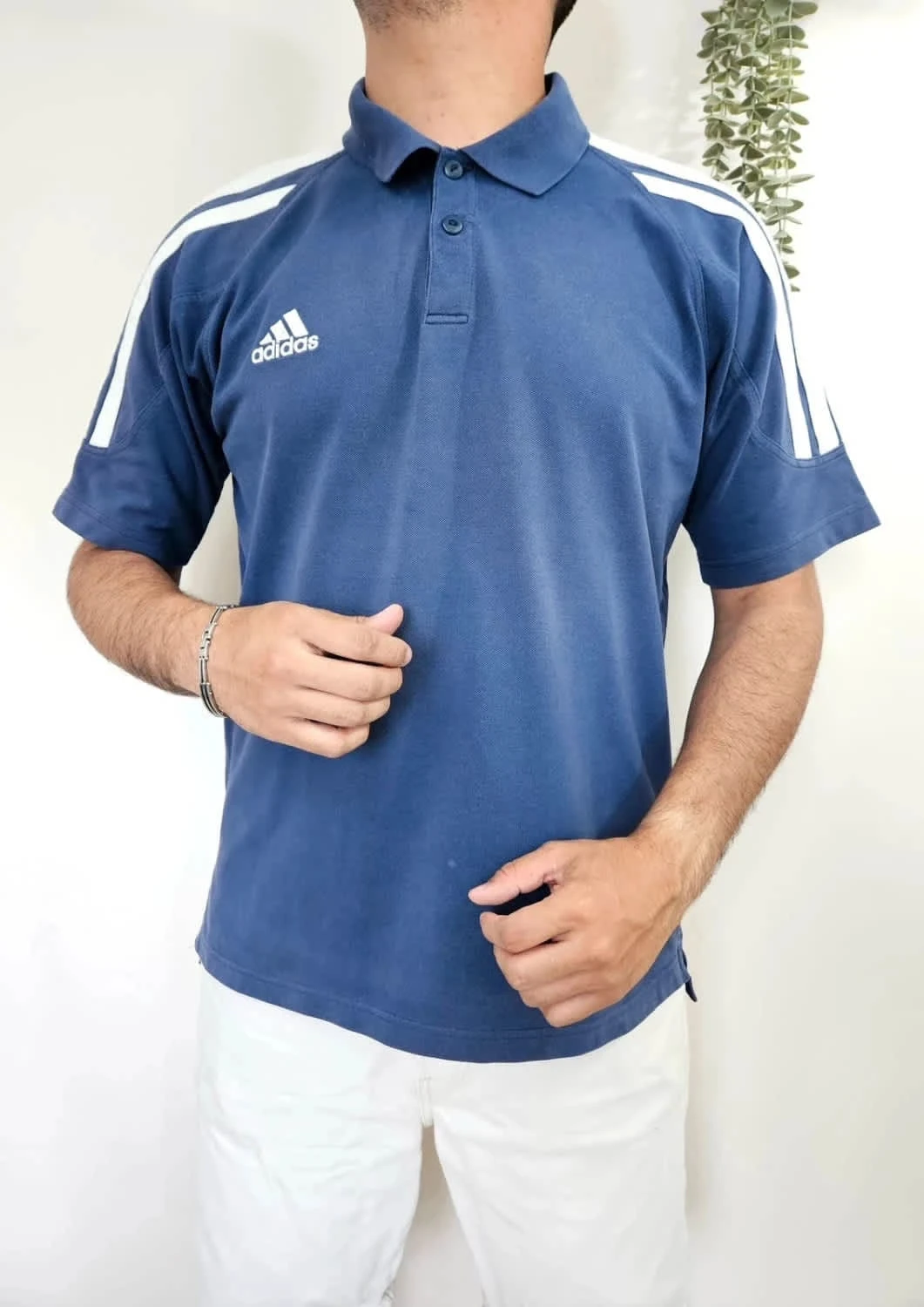 Polo bleu marine Adidas vintage 2002 taille L