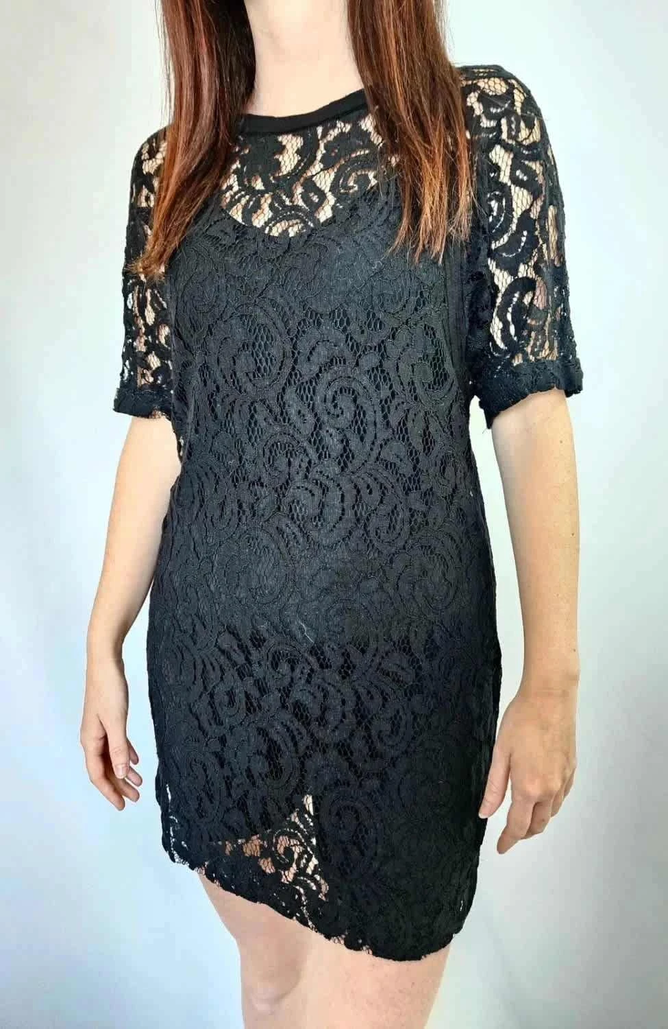 Robe noire dentelle Maje taille 2