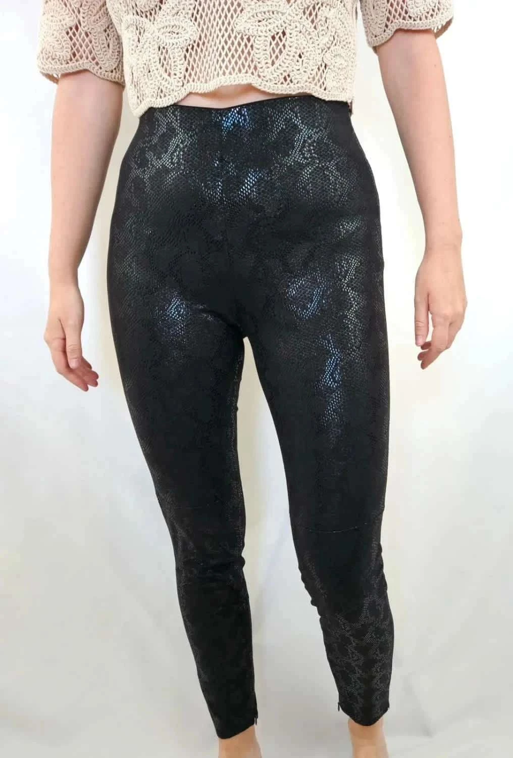 Legging Zara noir effet python taille XS