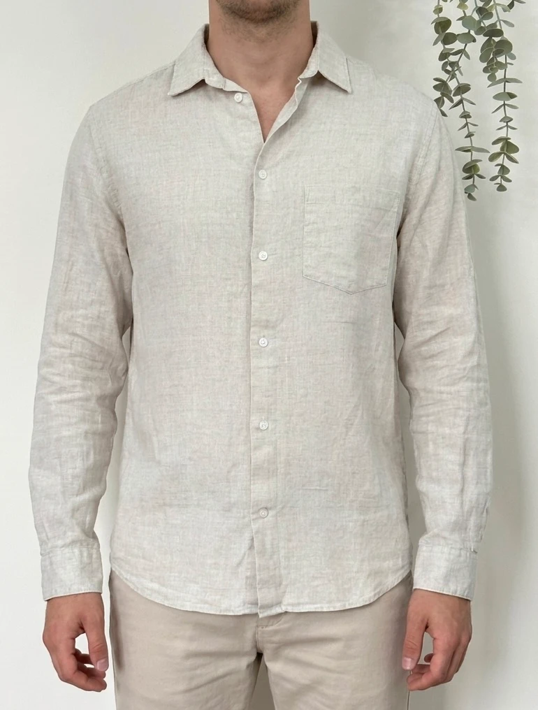 Chemise lin H&M beige écru taille M