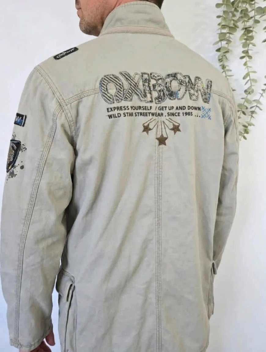 Blouson beige Oxbow brodé avec poches