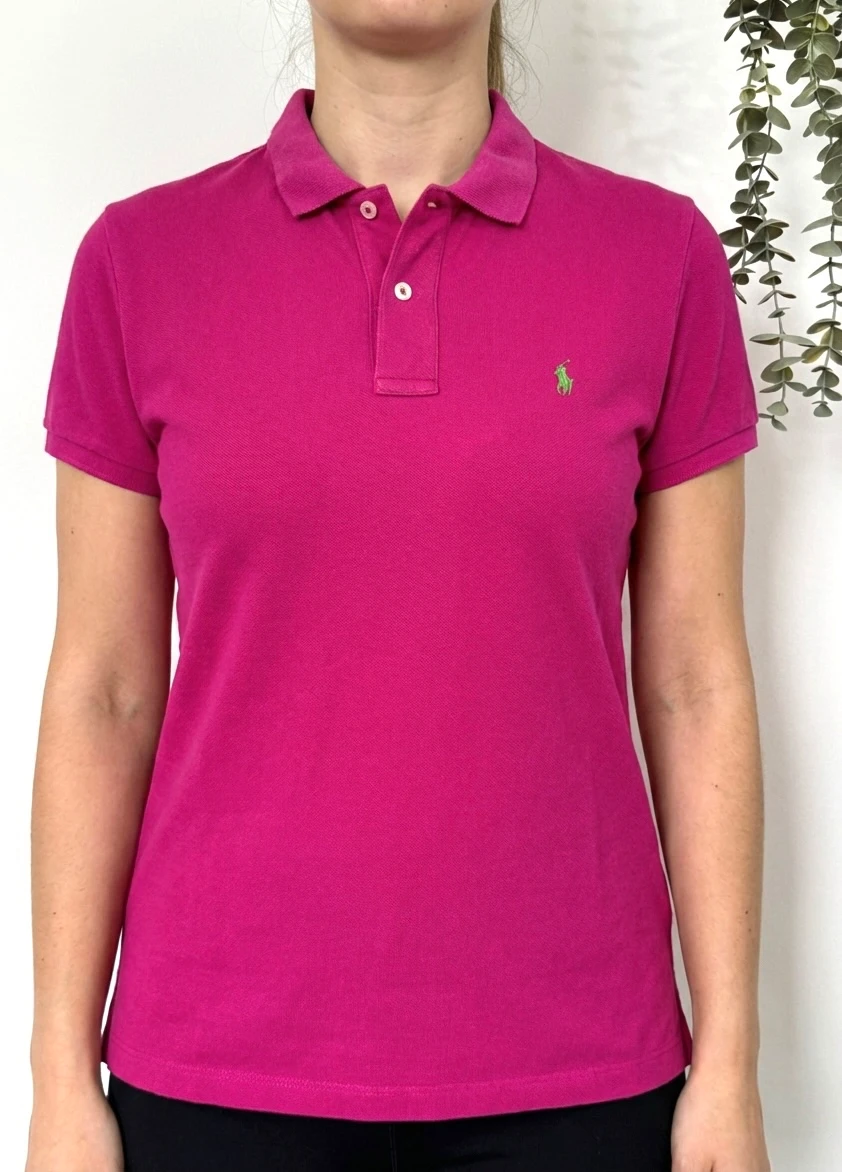 Polo piqué slim fit Ralph Lauren rose fuchsia taille L/XL - FP260275