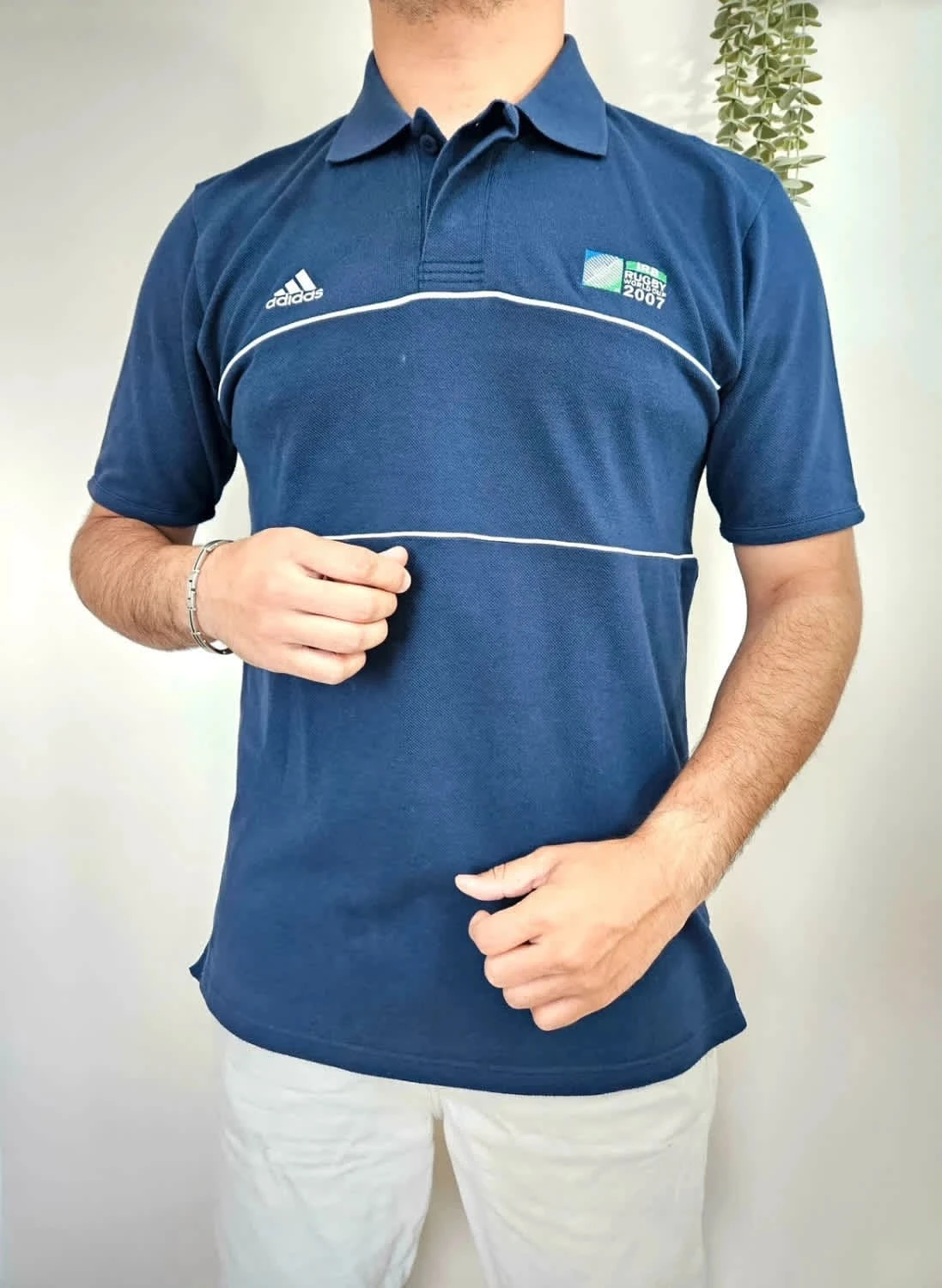 Polo Adidas Rugby World Cup 2007 bleu taille M