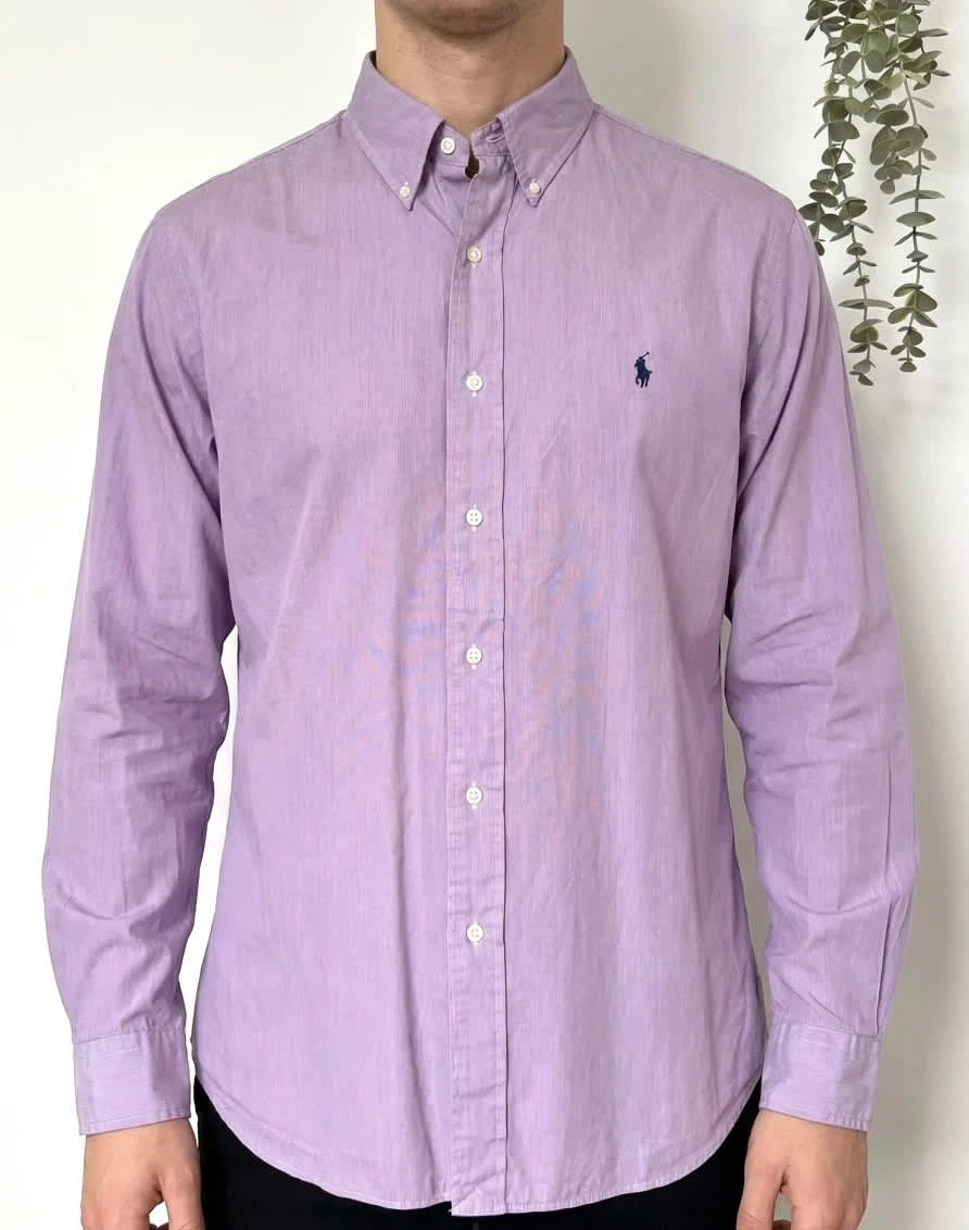Chemise rayée Ralph Lauren violet Custom Fit taille XL 43 - FP260133