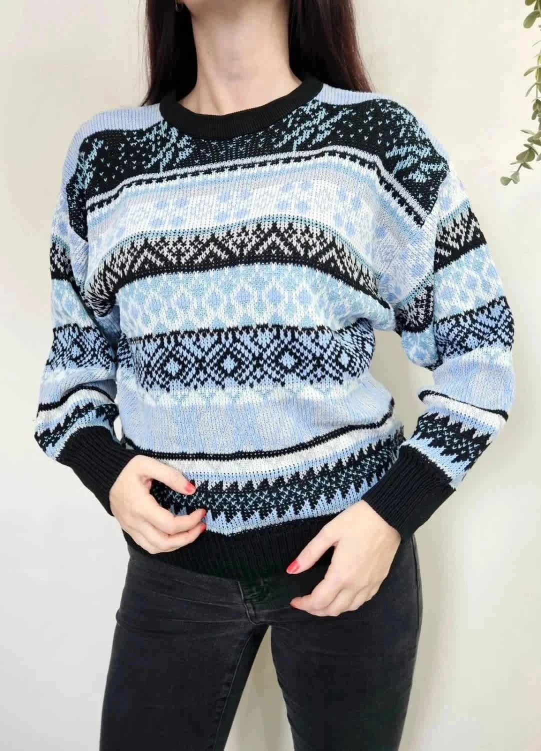Pull vintage knitwear y2k snow crewneck taille 38