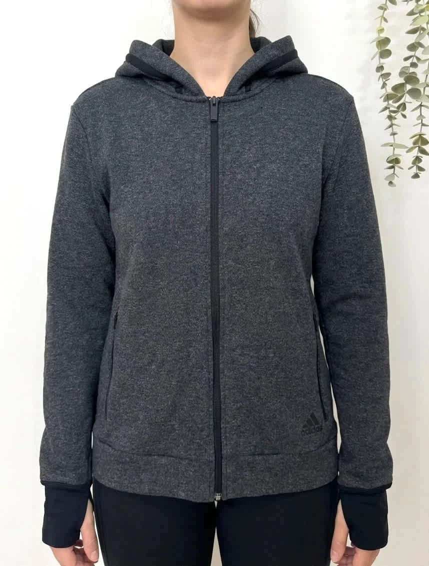 Sweat à capuche zippé adidas gris foncé veste taille L - FP251281
