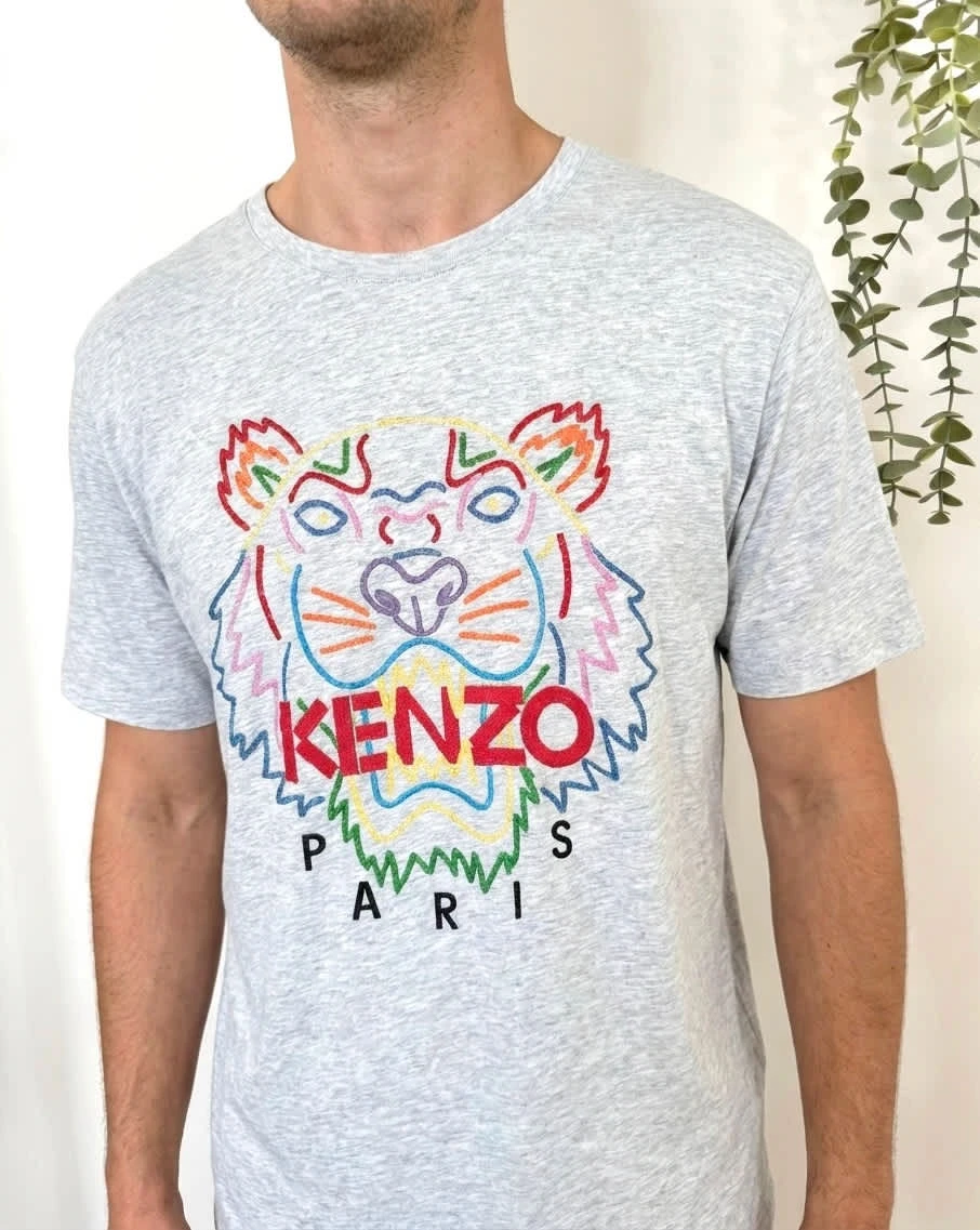 T-shirt Kenzo tigre imprimé multicolore gris chiné taille XL - FP2512192