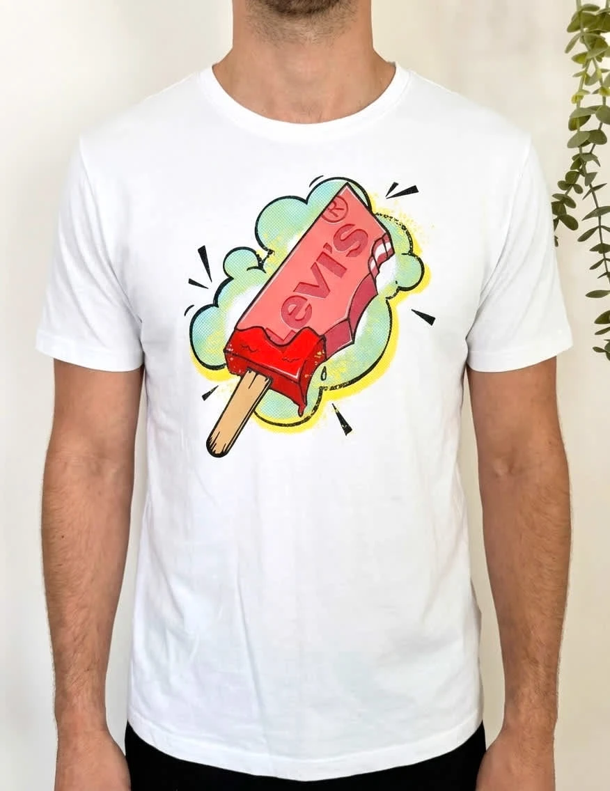 T-shirt coton Levi’s blanc glace logo imprimé taille XS - FP2512184