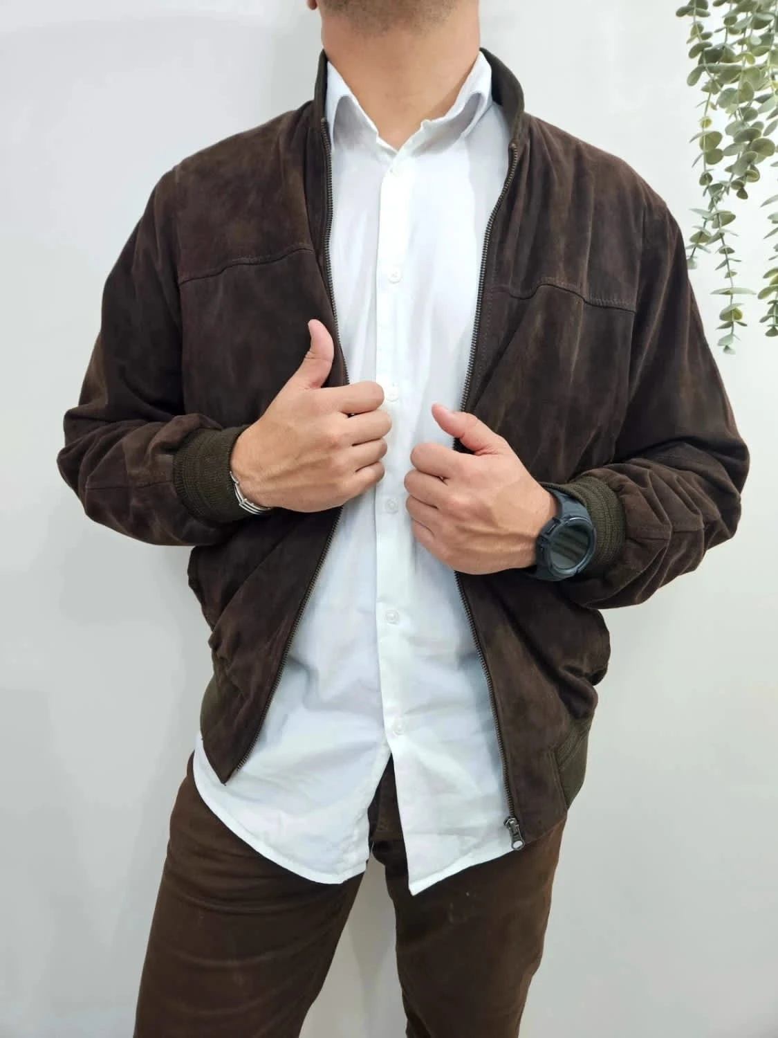 Veste en cuir marron vintage Sija taille 48