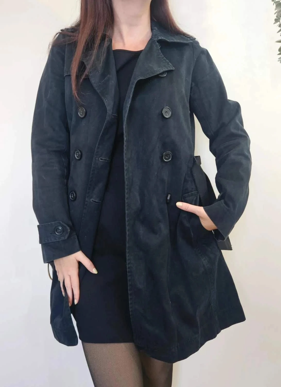 Trench coton comptoir des cotonniers noir classique taille 38