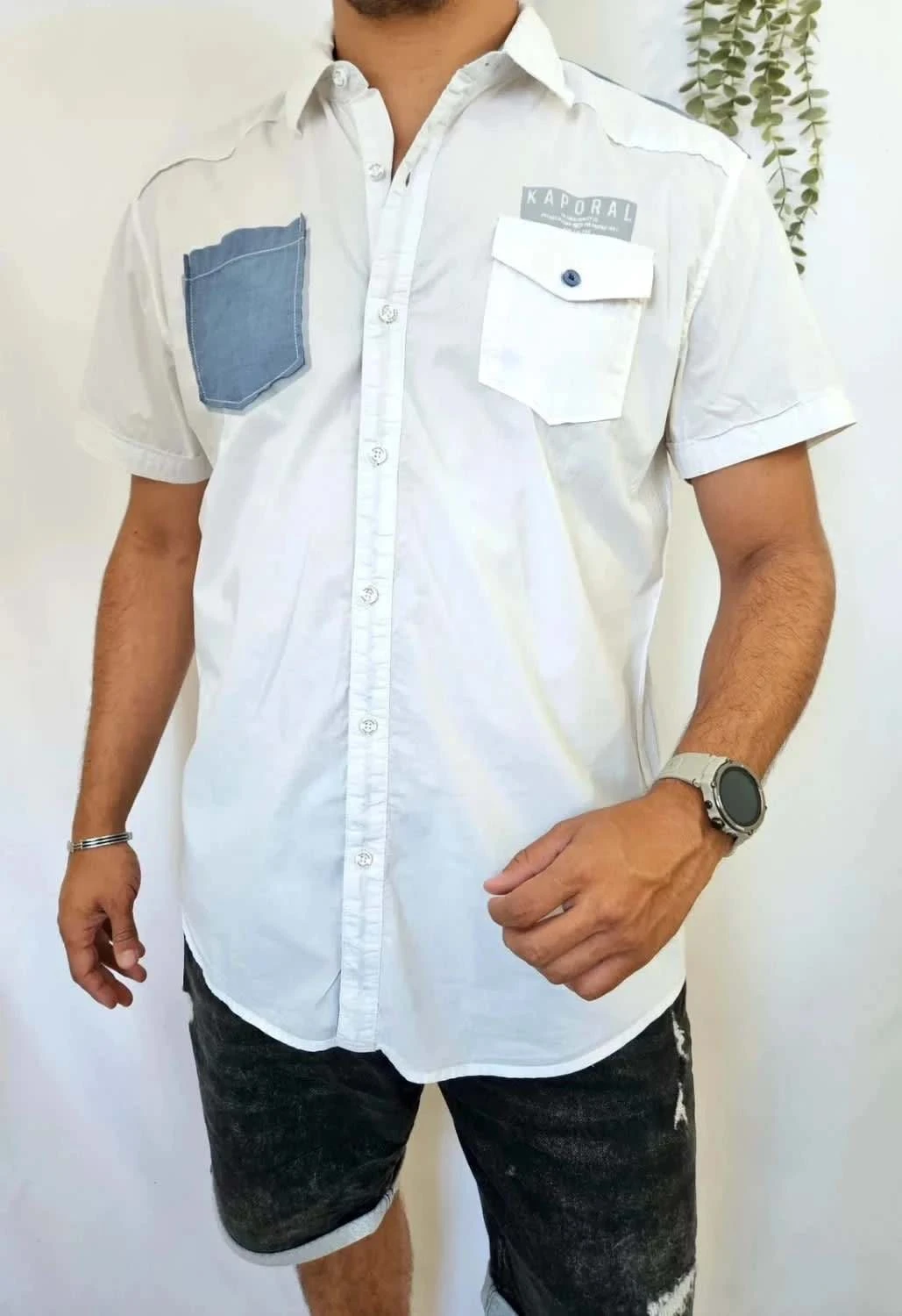 Chemise blanche manches courtes Homme Kaporal taille XXL
