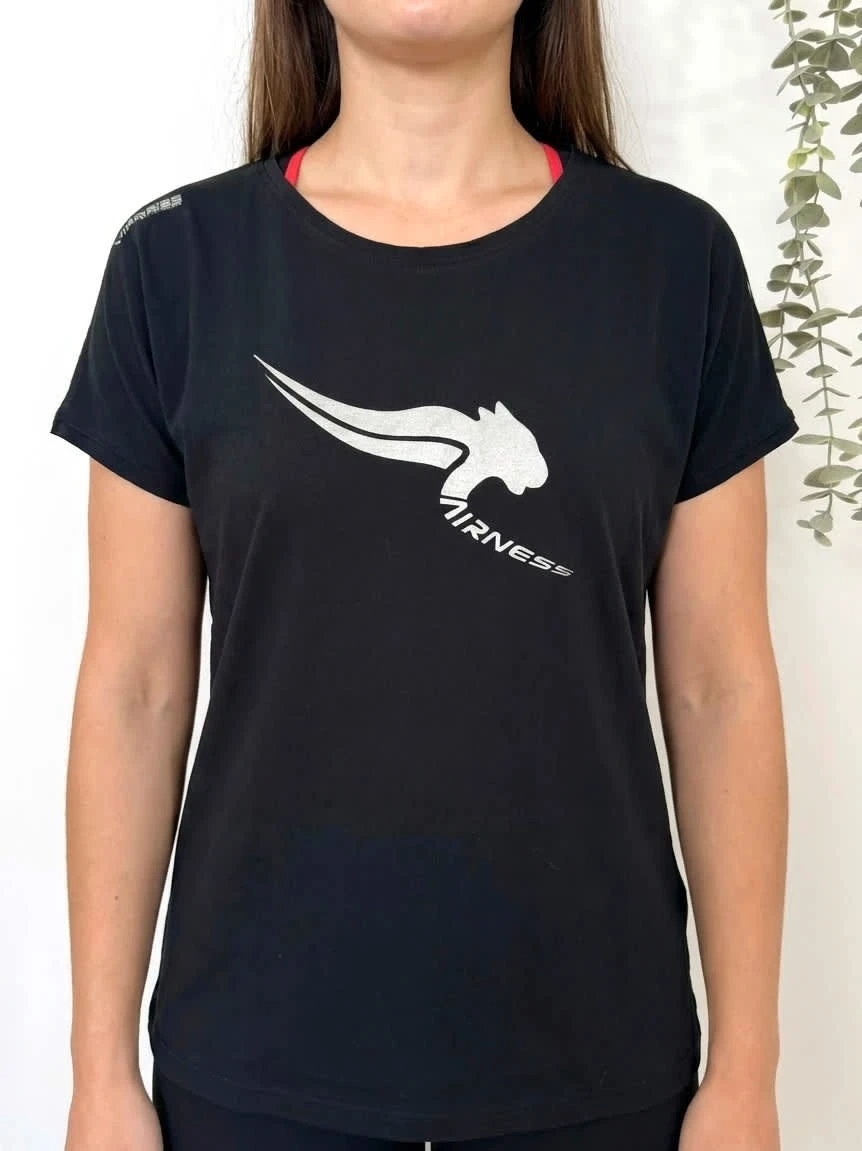 T-shirt sport Airness noir fitness logo argent taille XS - FP2512177