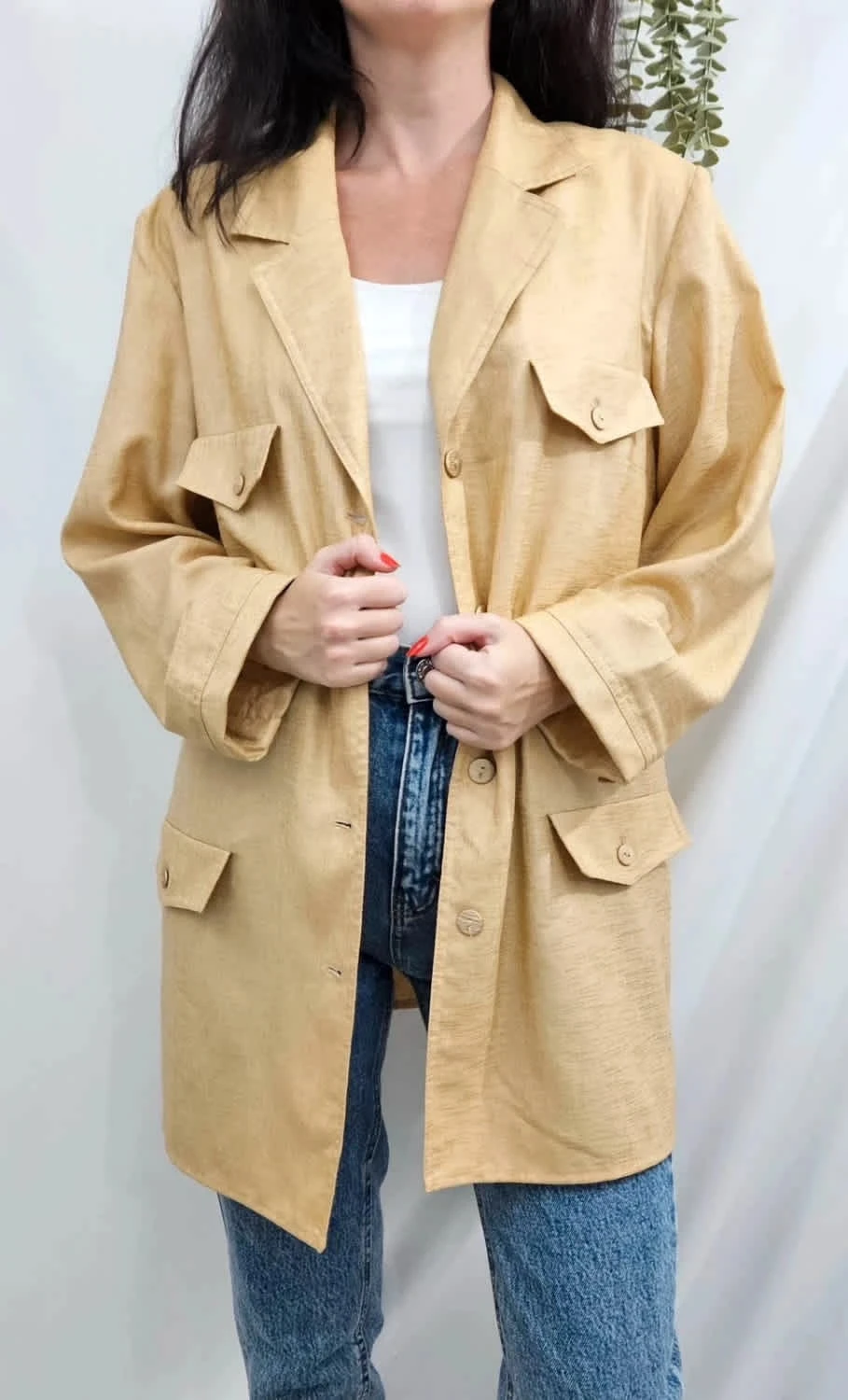 Blazer/Veste longue légère doré Un Jour Ailleurs taille L