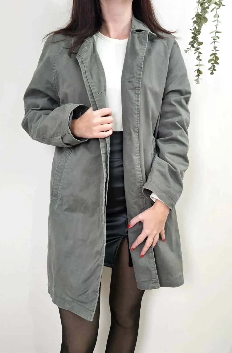 Manteau gris/Trench coat Sud Express taille M