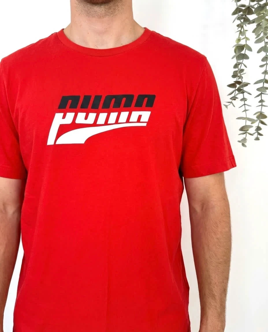 T-shirt coton Puma rouge logo imprimé taille XL - FP2512171