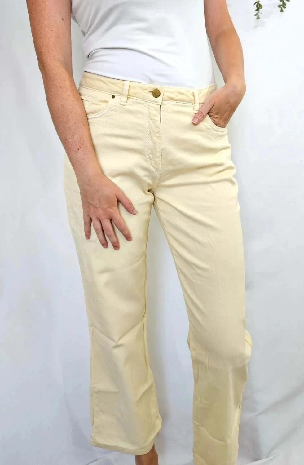 Pantalon droit Weill Jaune pastel taille 42