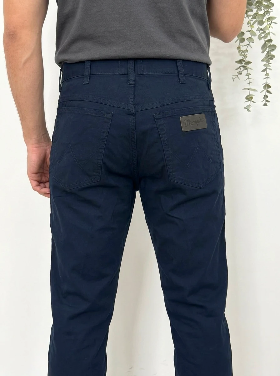 Pantalon chino Wrangler Texas bleu marine coupe droite taille W32 L32