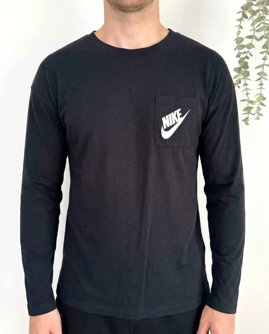 T-shirt manches longues Nike coton noir poche poitrine taille XS - FP2512130