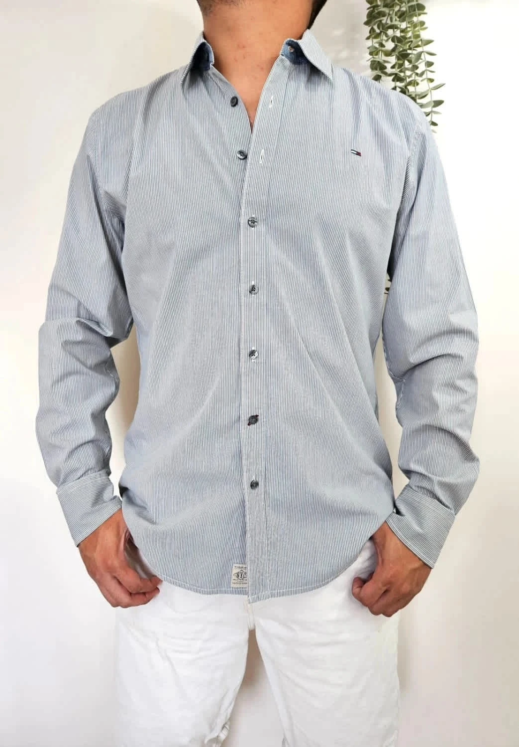 Chemise Tommy Hilfiger Denim rayée bleu taille XXL