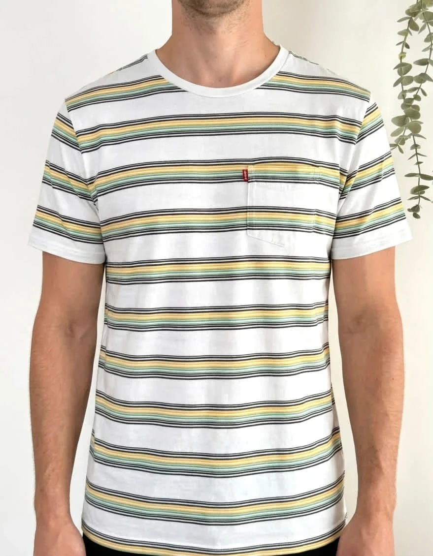 T-shirt coton Levi’s rayé multicolore avec poche poitrine taille M - FP2512148
