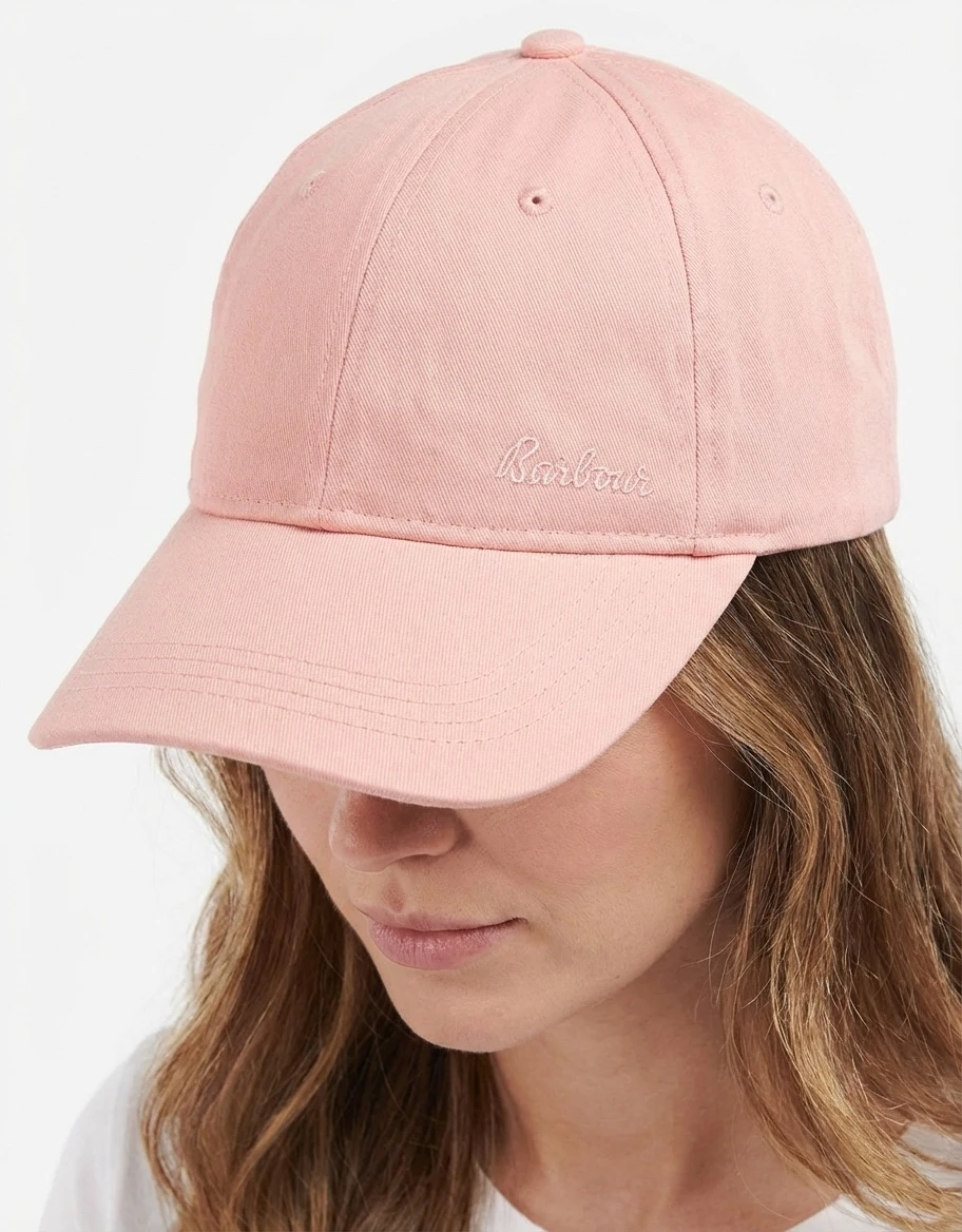 Casquette Barbour rose en coton réglable logo brodé