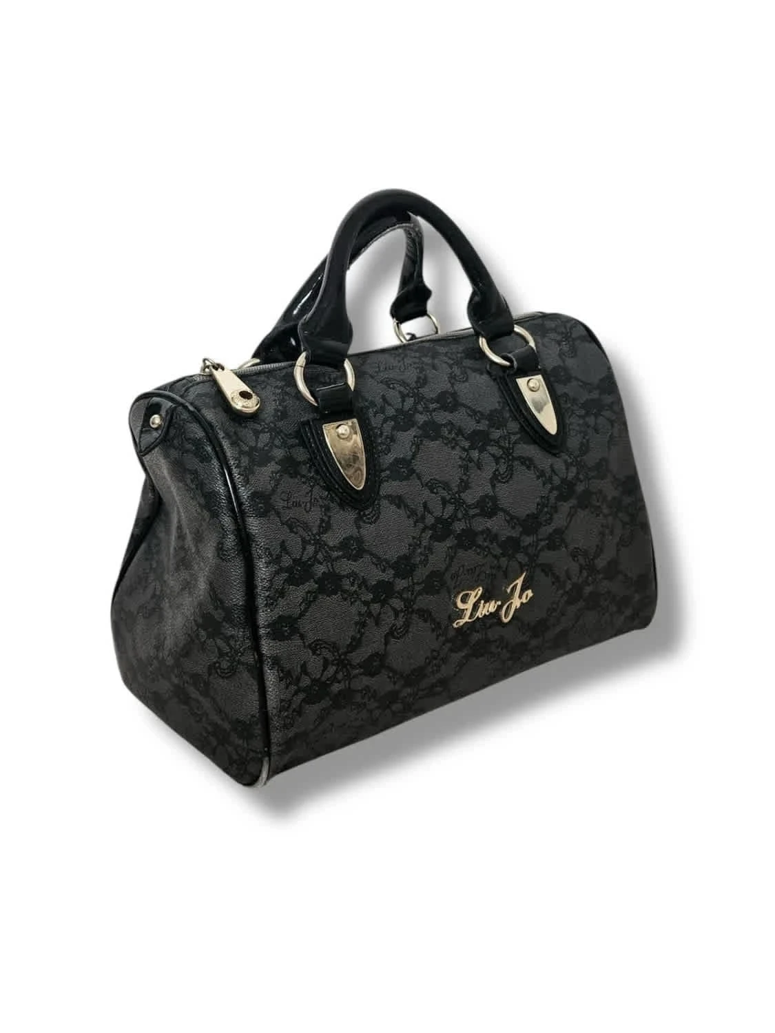 Sac à main Boston Lui Jo noir motif dentelle