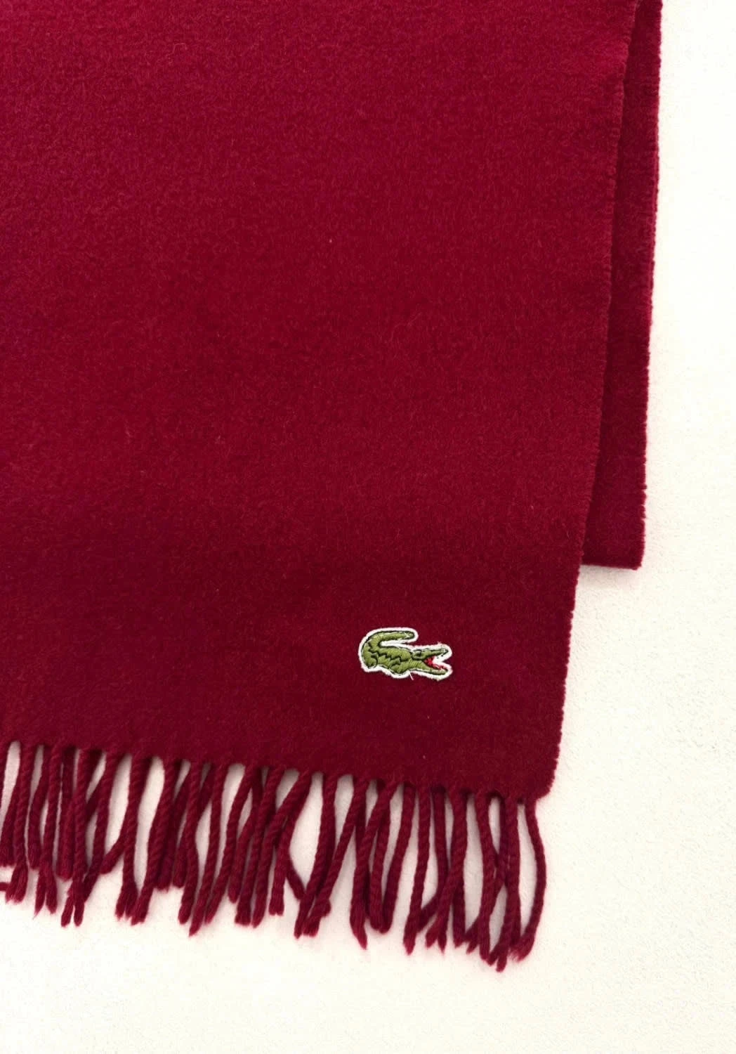 Écharpe laine Lacoste bordeaux classique taille unique unisexe