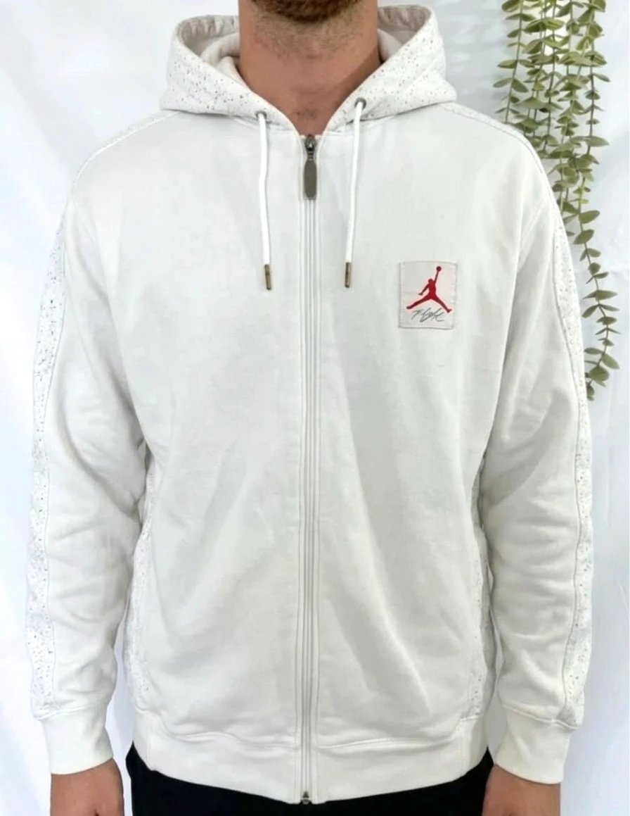 Sweat à capuche/Full zip oversize blanc Jordan flight taille M