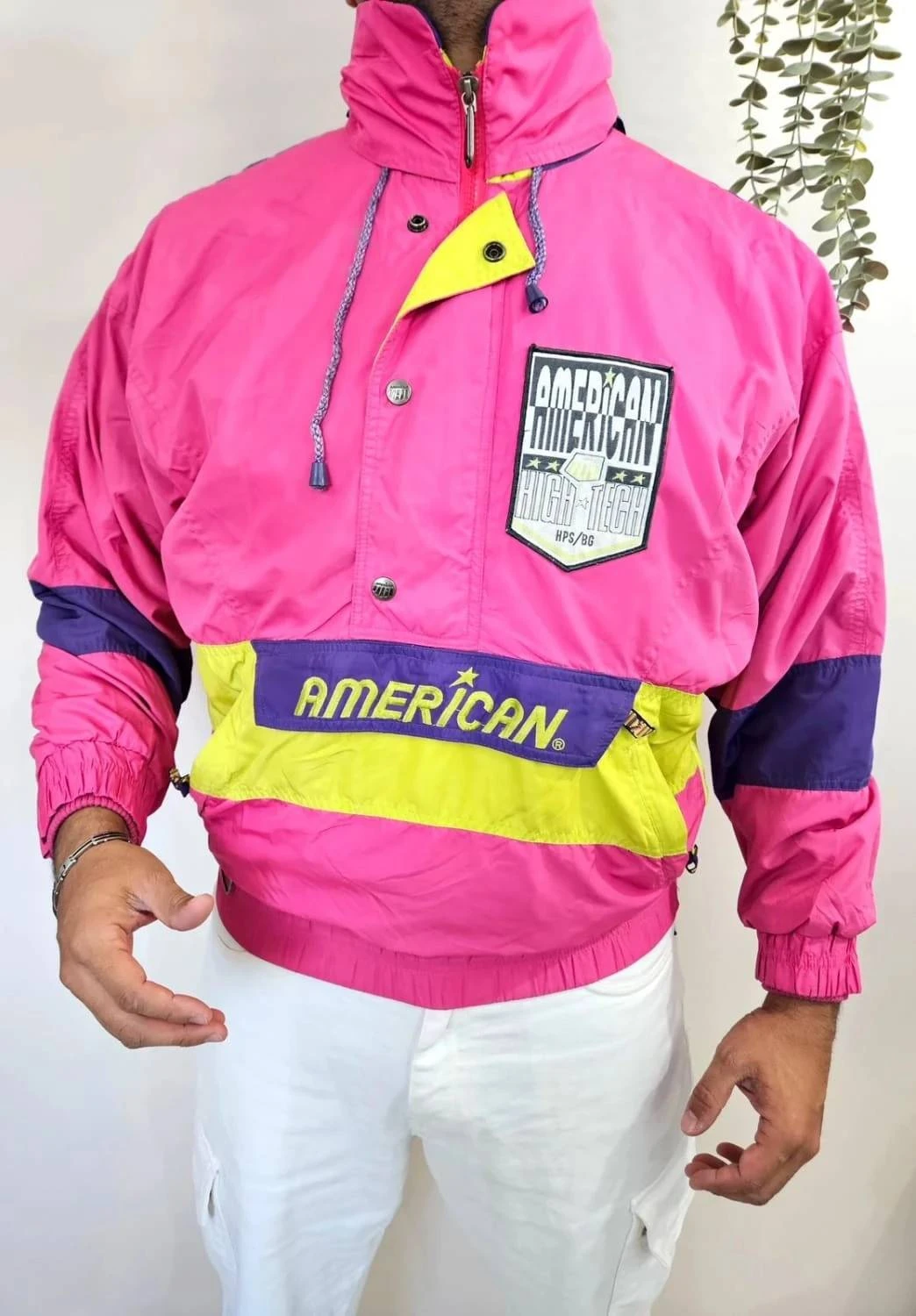 Veste de ski/Jacket vintage Neon American retro Unisexe taille S