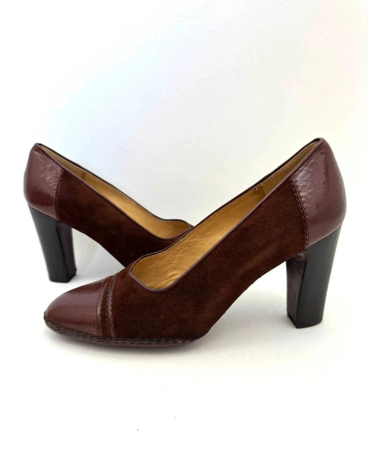 Escarpins cuir daim Calpier marron chocolat taille 36,5