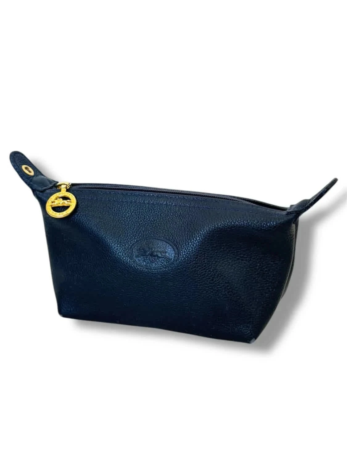 Pochette/Porte-monnaie Longchamp vintage cuir grainé bleu