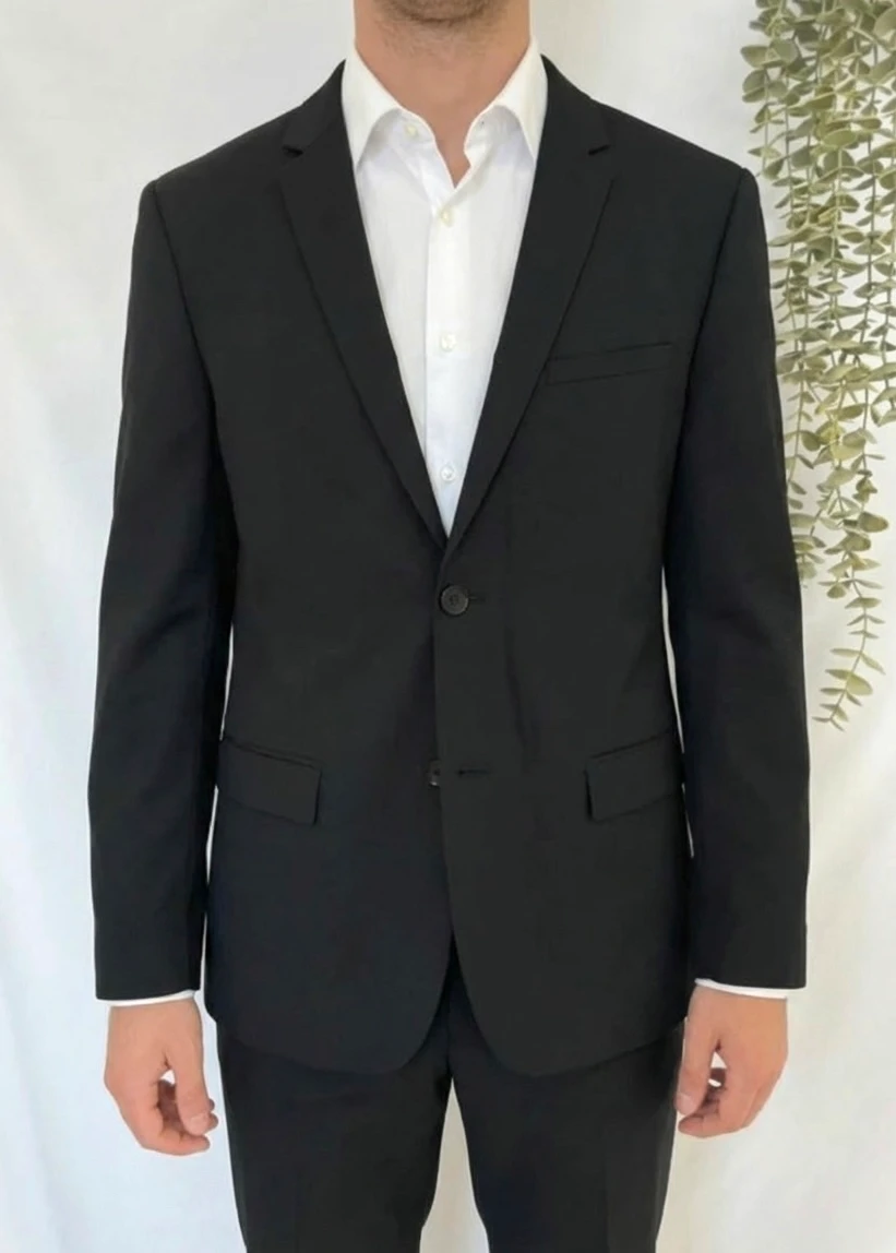 Veste blazer noir Calvin Klein fitted 100% laine taille 54