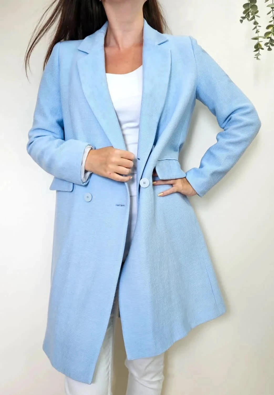 Manteau long Zara bleu clair taille M