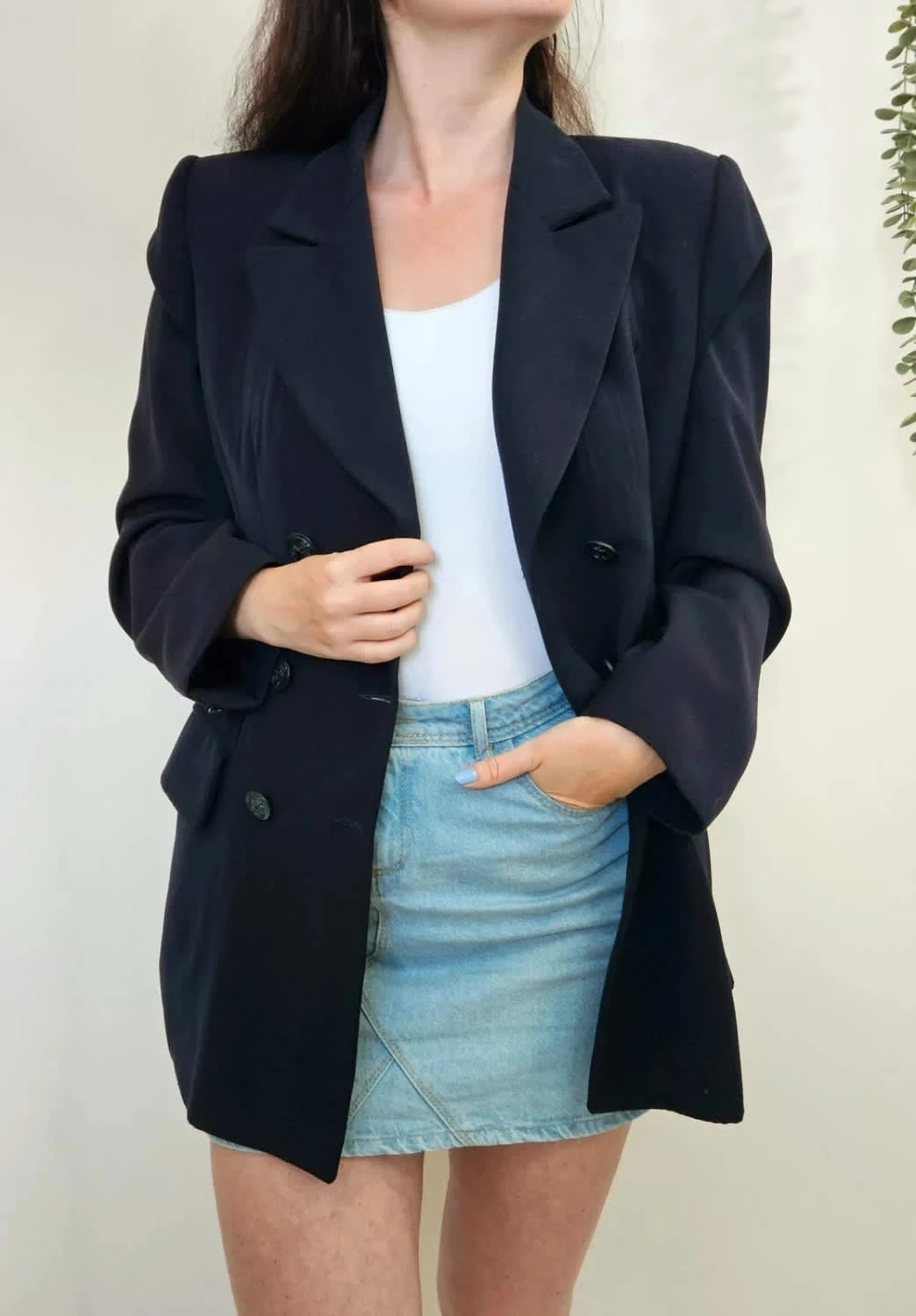 Veste blazer vintage croisé A.Marciano Paris noir chic taille L