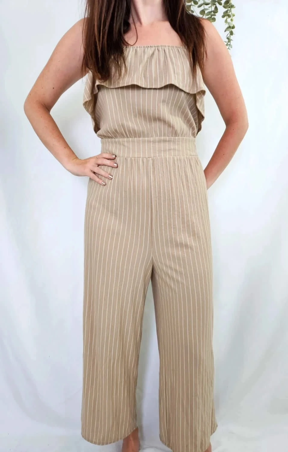 Combinaison Mango beige à rayures blanches taille M