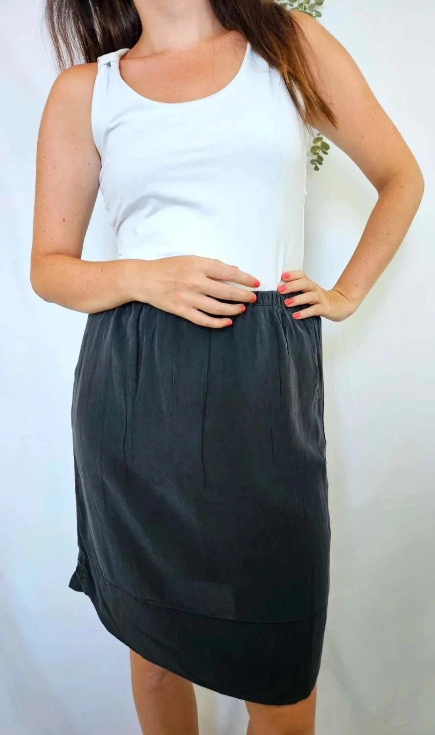 Jupe légère grise Gerard Darel 100% soie taille 40