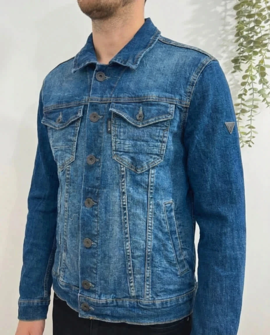 Veste en jean bleu Guess denim taille M