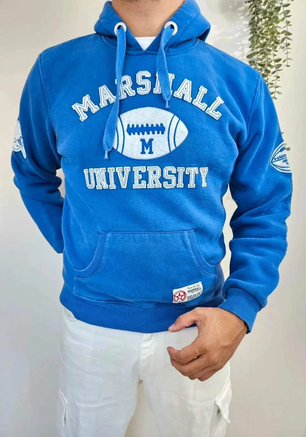 Sweat à capuche/Hoodie bleu Marshall University taille XL