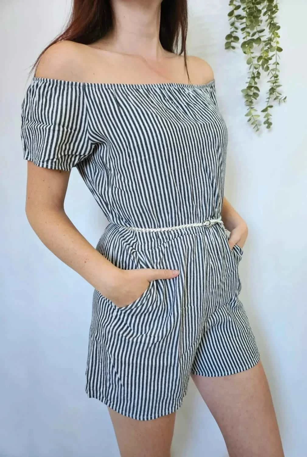 Combishort à rayures épaules dénudées IKKS taille M