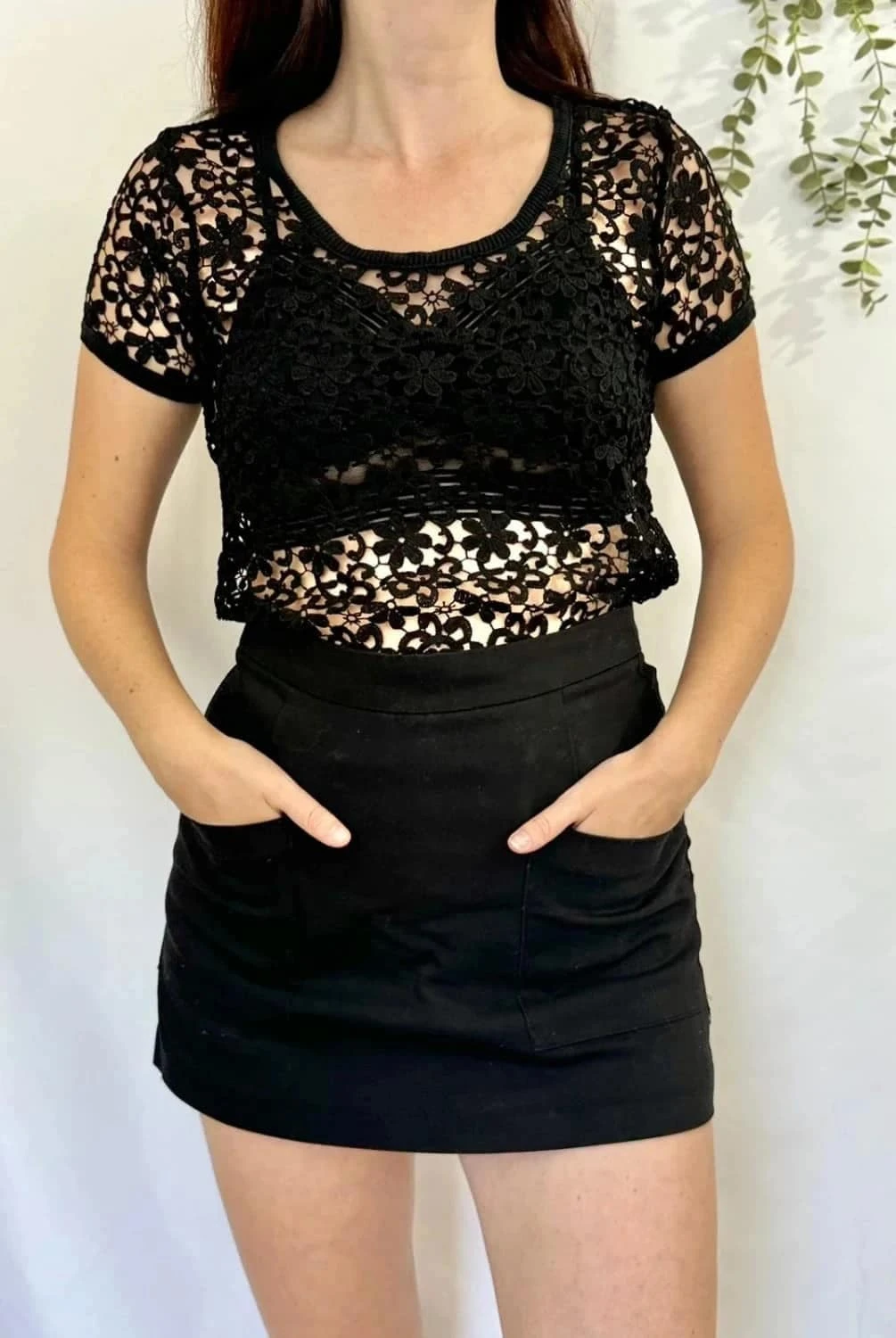 Top Kookaï dentelle noire taille 1